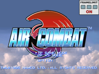 Air Combat title screen for Playstation